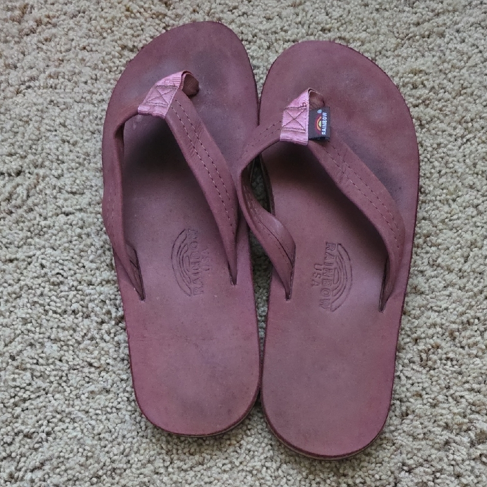 Rainbow Sandals Rustic Red Flip Flops